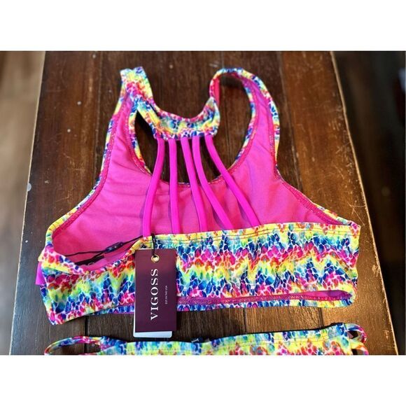 VIGOSS Girls' Big Wild Thing Two Piece Double Flounce Swimsuit - Picture 6 of 6